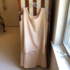 Elegant vintageCreamy peach silk handmade skirt and top